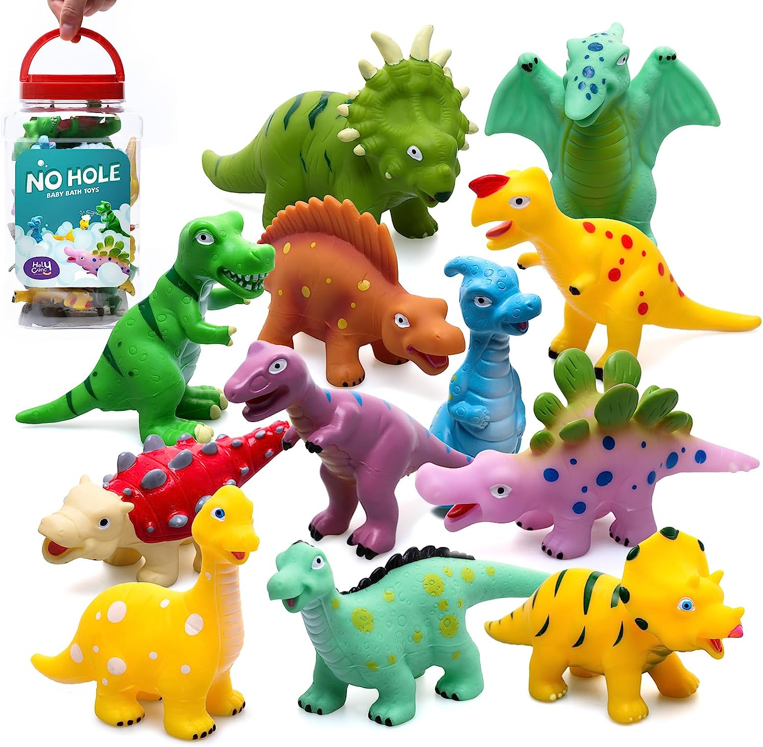 Dinosaur Bath Toys for Toddler, No Hole Baby Bathtub Shower Water Pool Toys