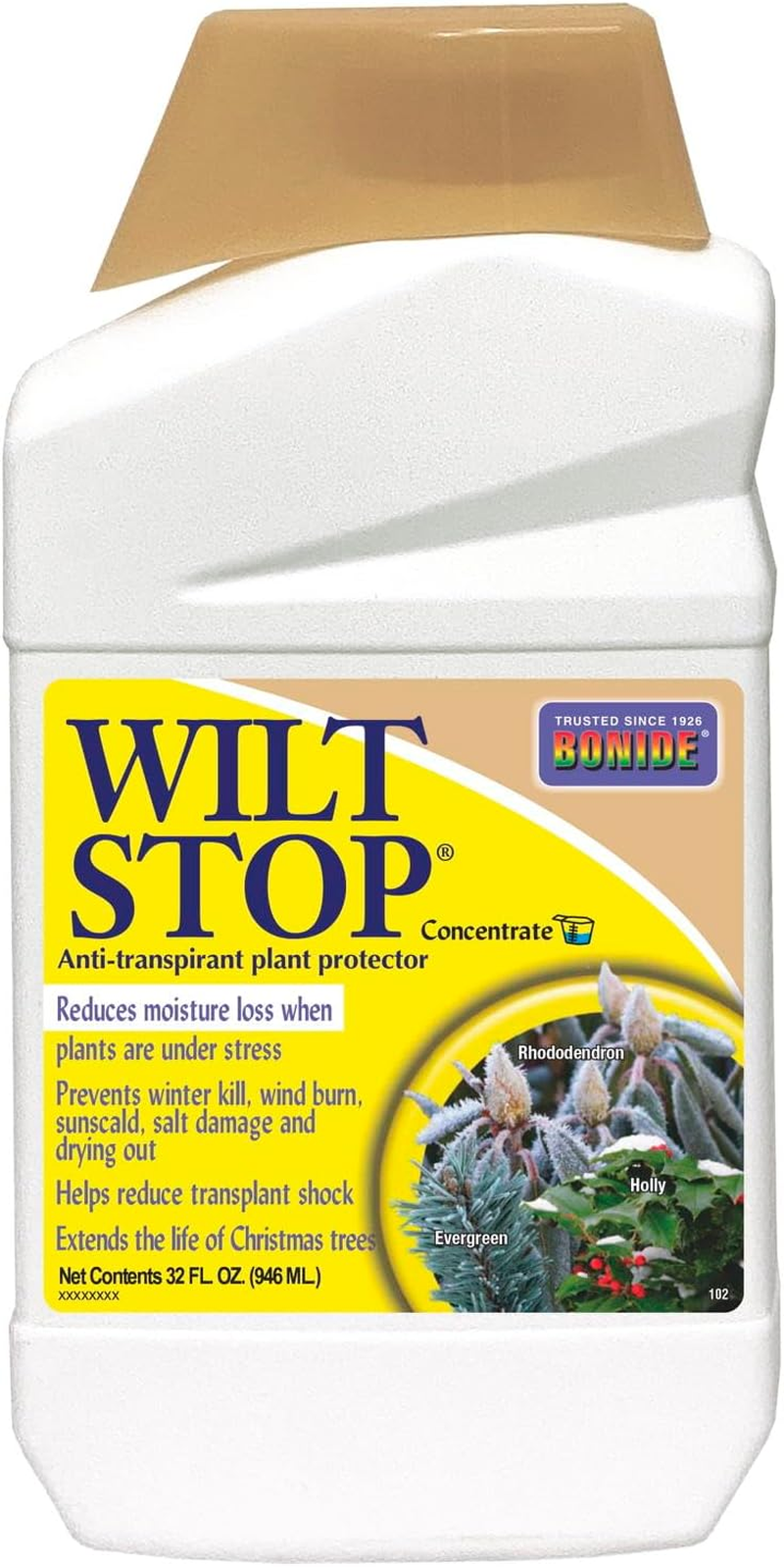 Wilt Stop, 32 Oz Concentrated Anti-Transpirant Plant Protector, Long Lasting Effects, Extend the Life of