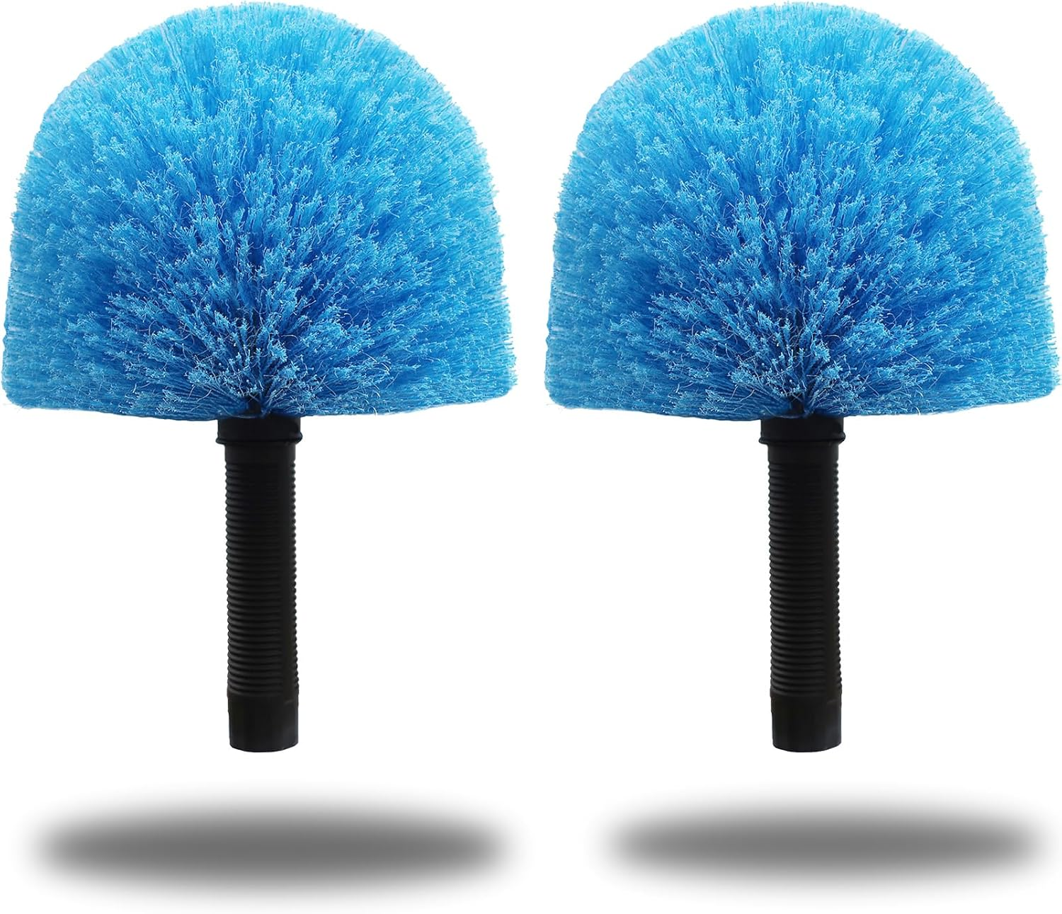 2 Pack Cobweb Duster Head Brush-Twist-On Spider Web Brush for Outdoor & Indoor Web Cleaning // Fits Standard Acme Threaded Poles // Cobweb Duster Brush Head Only-Blue