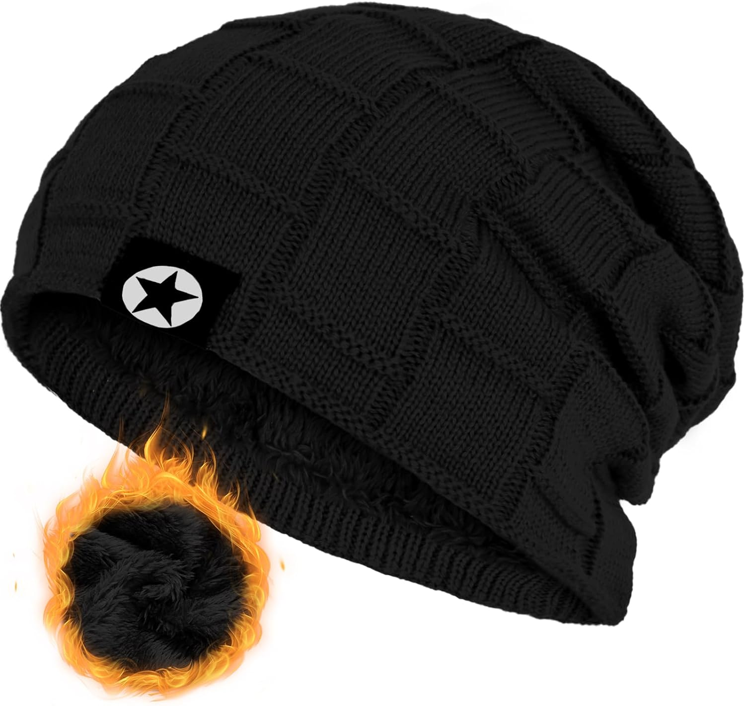 Winter Knit Warm Hat Thick Soft Stretch Slouchy Beanie Skully Cap for Men and Women