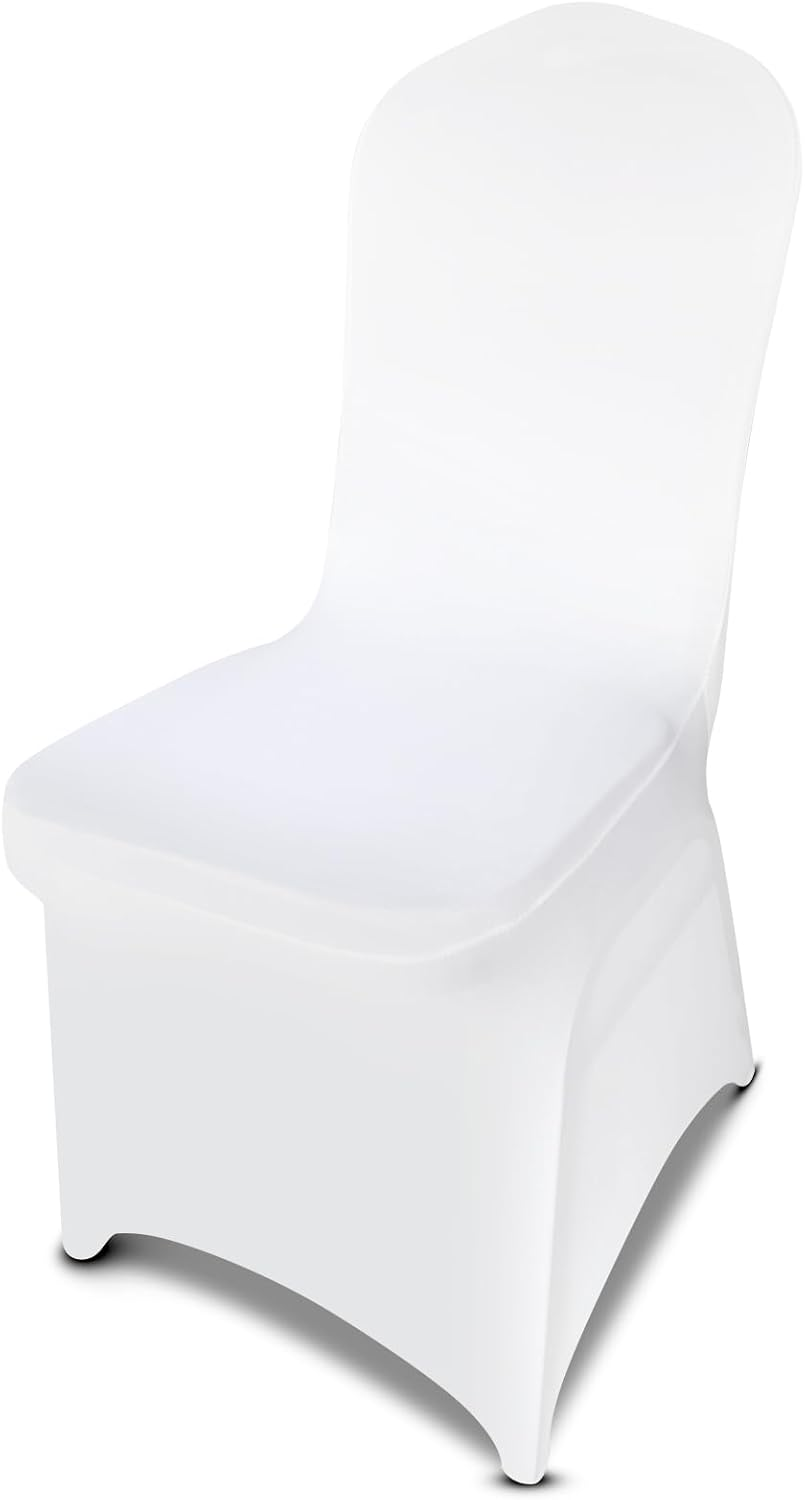30 Pcs White Stretch Chair Covers - Premium Polyester Spandex Slipcovers for Wedding, Party, Banquet, Dining & Event Chairs
