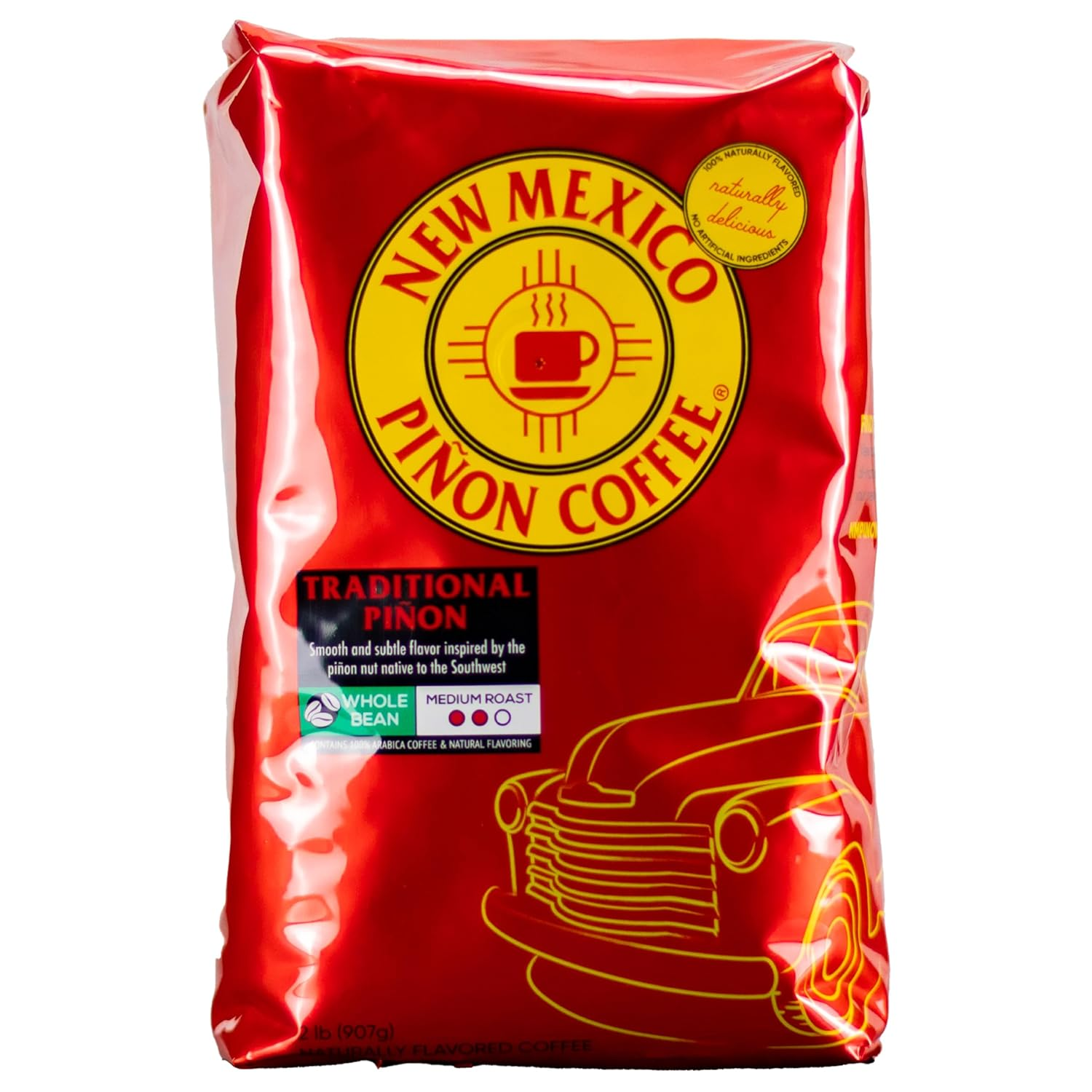 New Mexico Piñon Coffee Naturally Flavored Coffee (Traditional Piñon Whole Bean, 2 Pound)