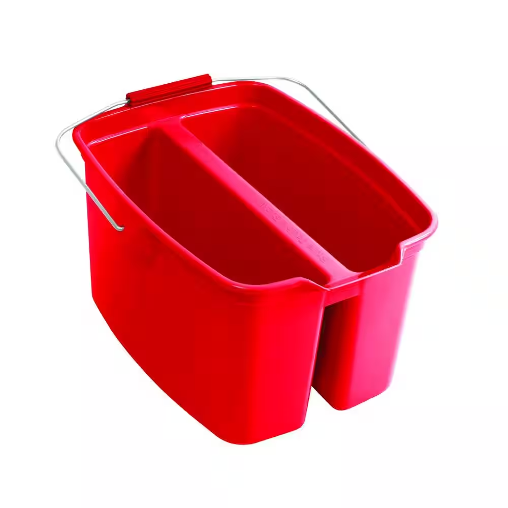 19 Qt. Red Plastic Double Bucket