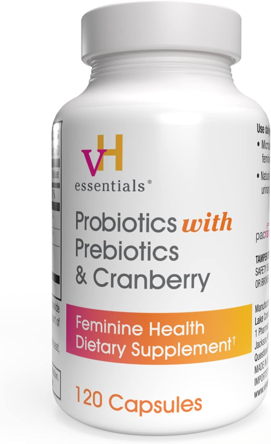 Probiotics with Prebiotics and Cranberry Feminine Health Supplement - 120 Capsules