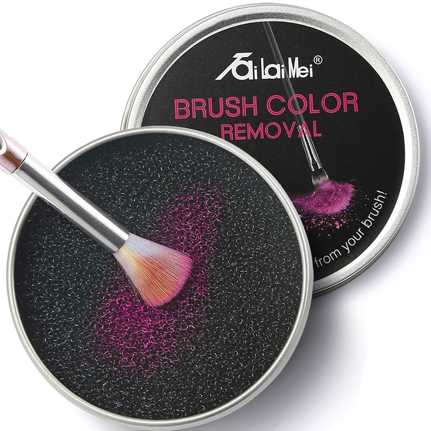 2 Pack Color Removal Cleaner Sponge, Quickly & Easily Clean Makeup Brushes Powder Without Water or Chemical Solutions Eliminating Drying Time - Switch Eyeshadow Colored Immediately