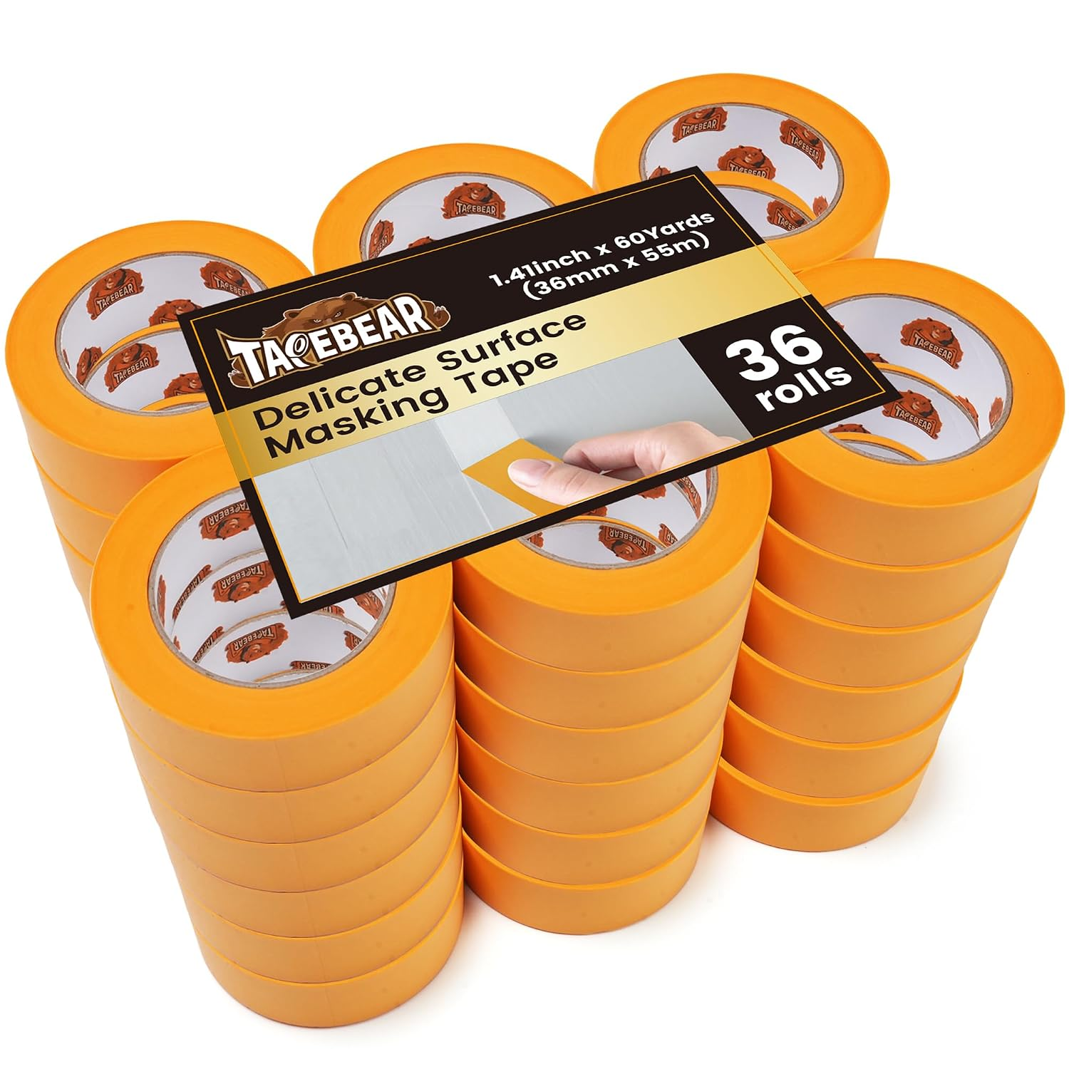 TAPEBEAR Delicate Surface Masking Tape 1.41" X 60Yard Washi Tape