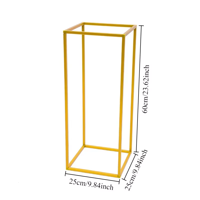 1 Set Metal Golden Rectangular Frame Backdrop Wedding Rack Arch for Birthday Party Backdrop Wedding DLY Decor Height 40/60/80Cm