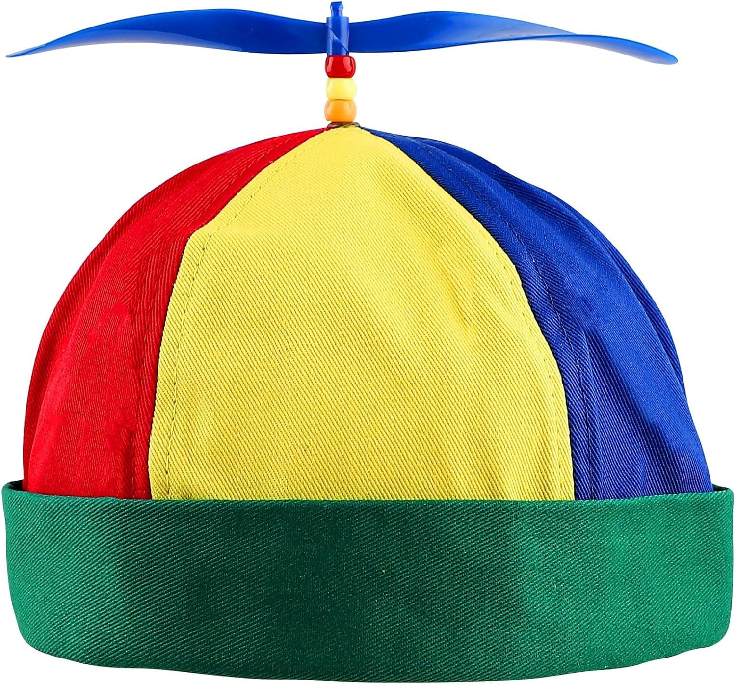 , Green Rainbow Detachable Hat Helicopter Adult Propeller Cap with Bamboo Dragonflies