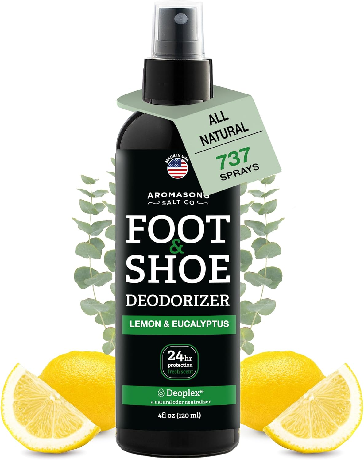 Aromasong Natural Shoe Deodorizer and Foot Spray - 24-Hour Freshness Foot Odor