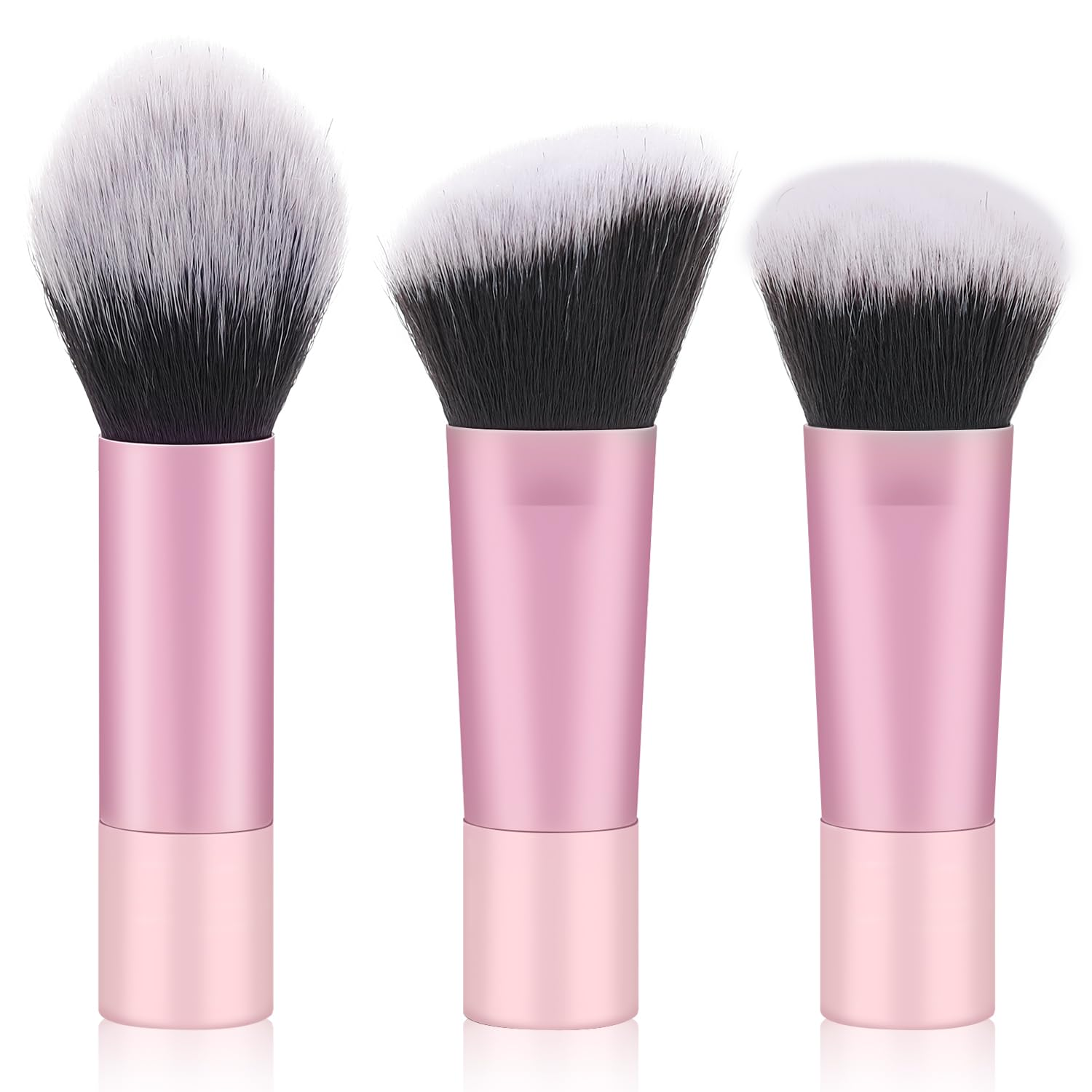 Foundation Contour Powder Brush Set, 3PCS Premium Travel Kabuki Mini Makeup 
