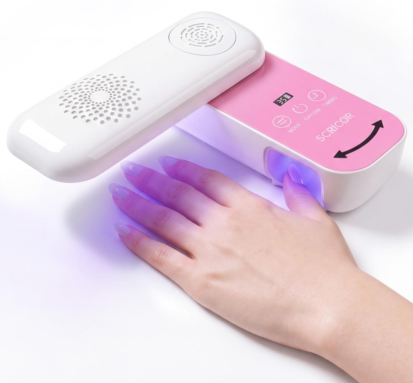 UV LED Nail Lamp Cordless, Nail UV Lamp with 36 UV/LED Beads, Pink