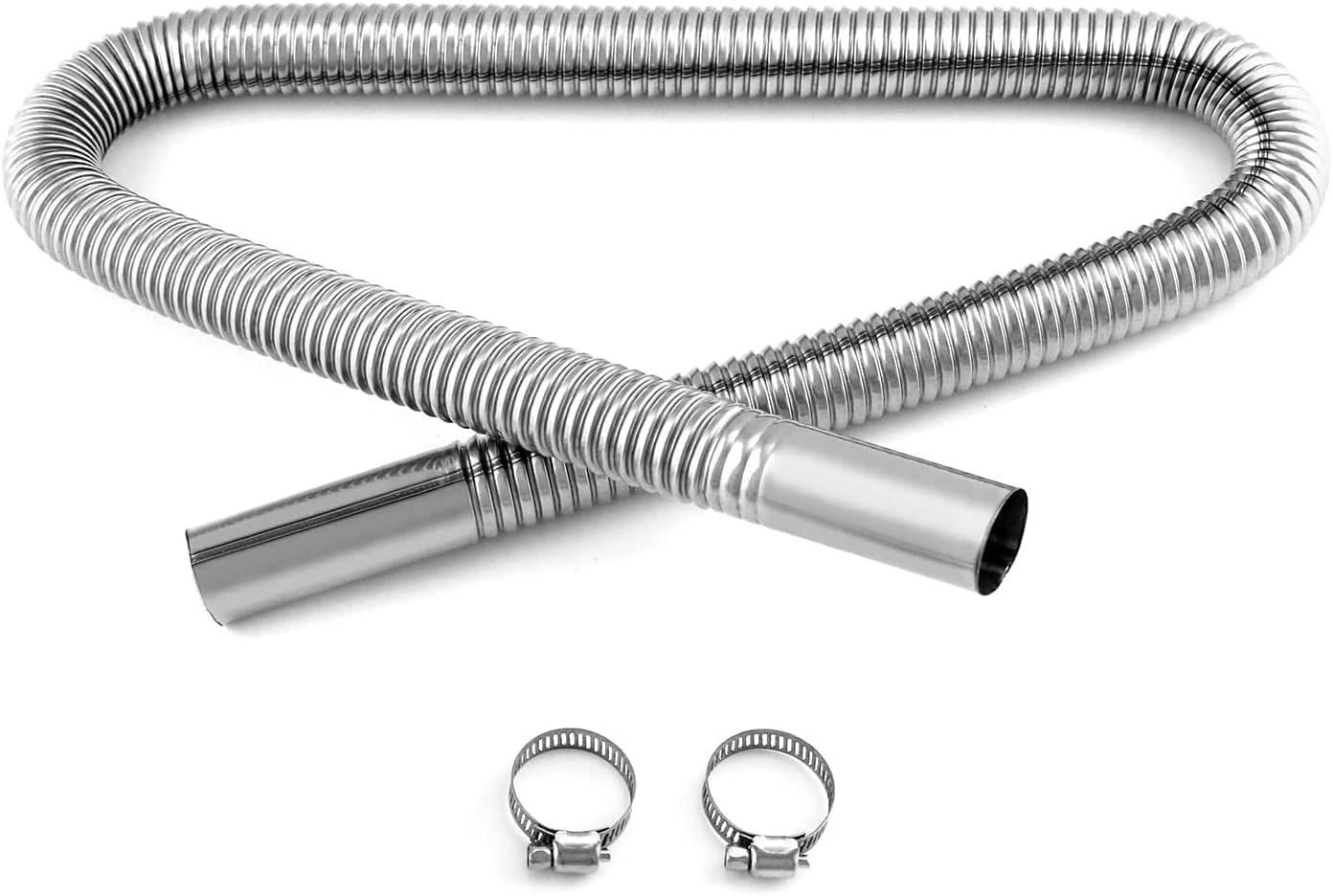 Stainless Steel Exhaust Pipe, 2.5cm ID x 100cm L - Diesel/Gas Vent Hose