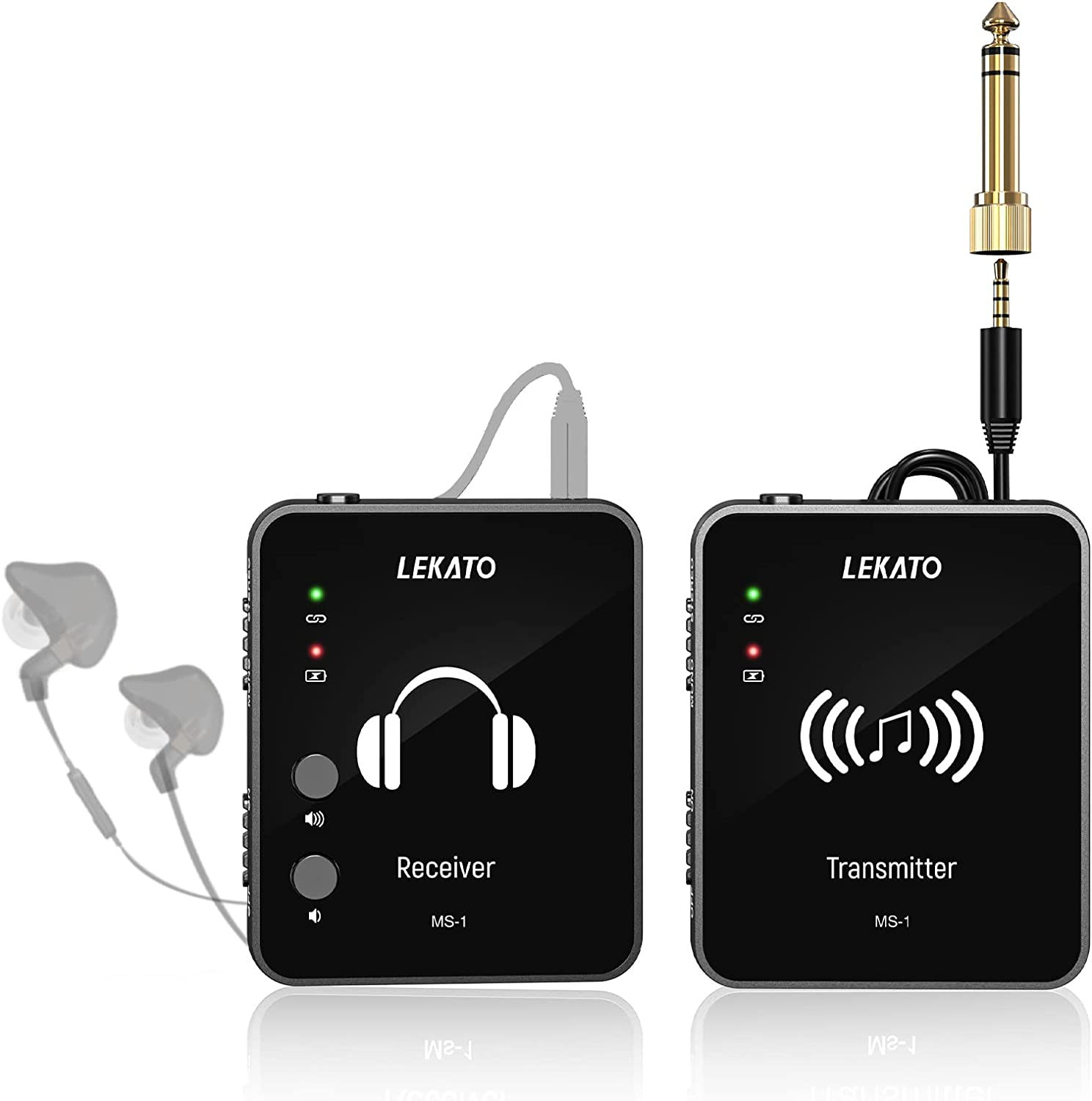 LEKATO MS-1 Wireless In-Ear Monitor System 2.4G Stereo IEM System with Transmit