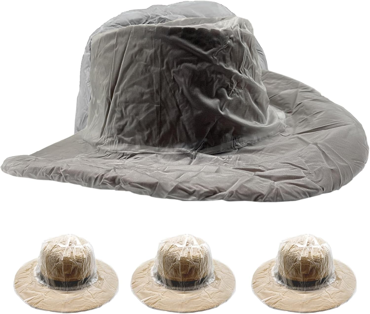 4 Pack Plastic Cowboy Hat Cover Waterproof Hat Protector Covers for Storage Rain