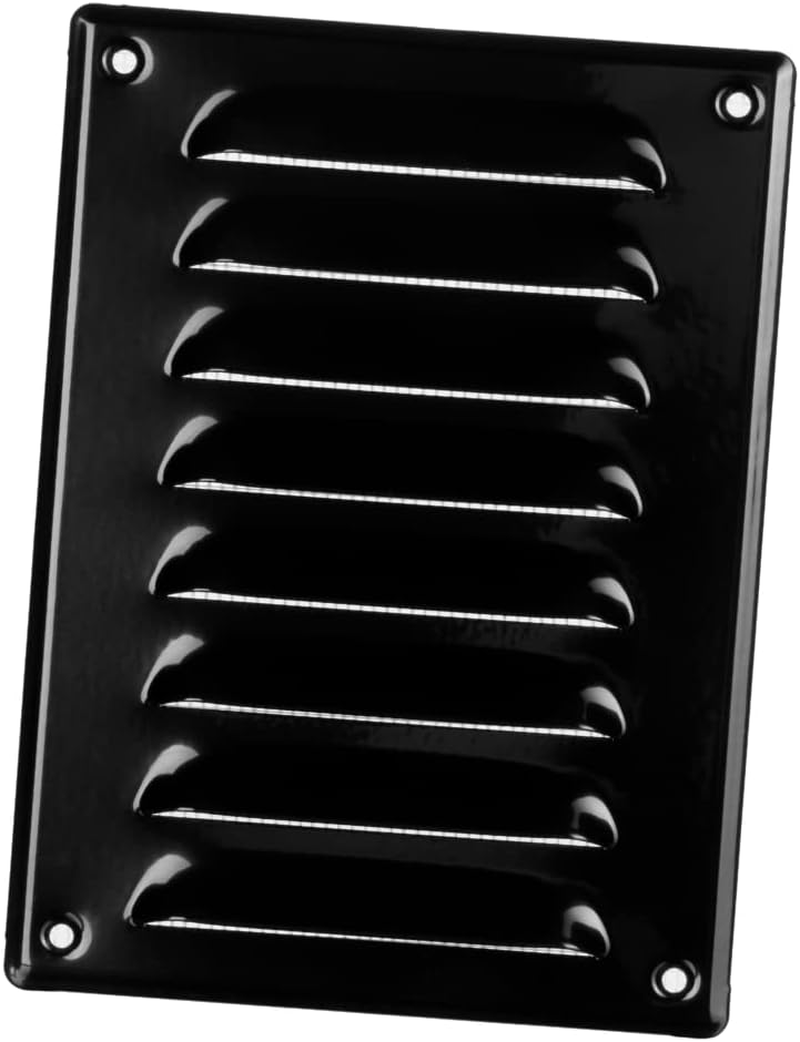 Black Metal Air Vent Grille Cover with Insect Mesh 140x190mm / 6x7" inch  - Ventilation Cover