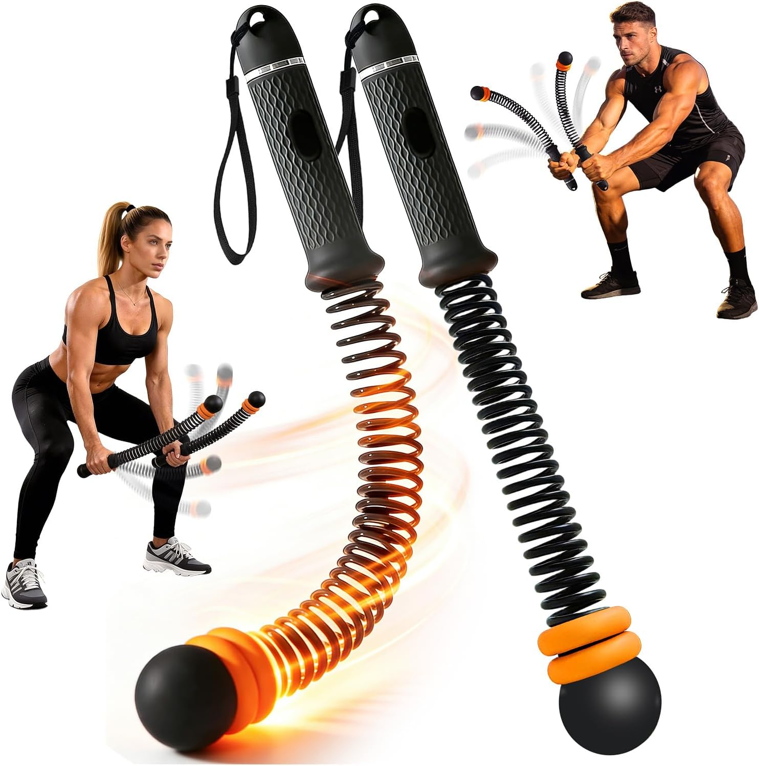 Upgraded Ropeless Battle Ropes, Weighted Cordless Workout Equipment for Home Gym, Portable Full Body HIIT Cardio & Arm Strength Training, Low-Impact Fitness Exercise Heavy Gear for Men & Women