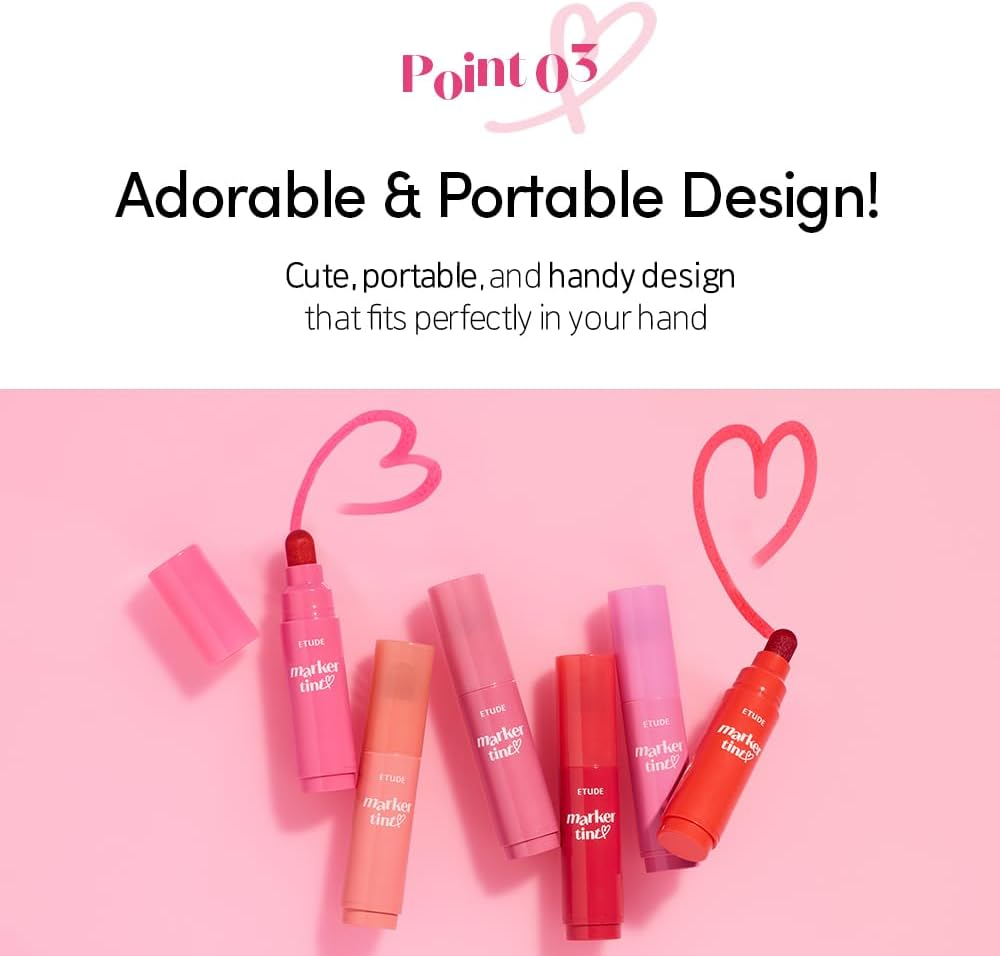 ETUDE Dear Darling Marker Tint #4 Mlik Strawberry (5g) | Hydrating & Long Las... - Picture 7 of 19