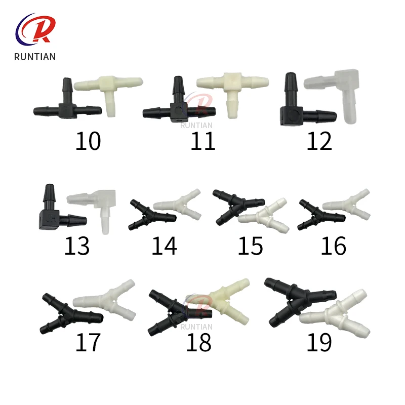20pcs T Y Shape Ink Tube Connector Ink Tube Fittings Inkjet Printer 4mm 6mm Ink Tube Connector Ink Tube Connector