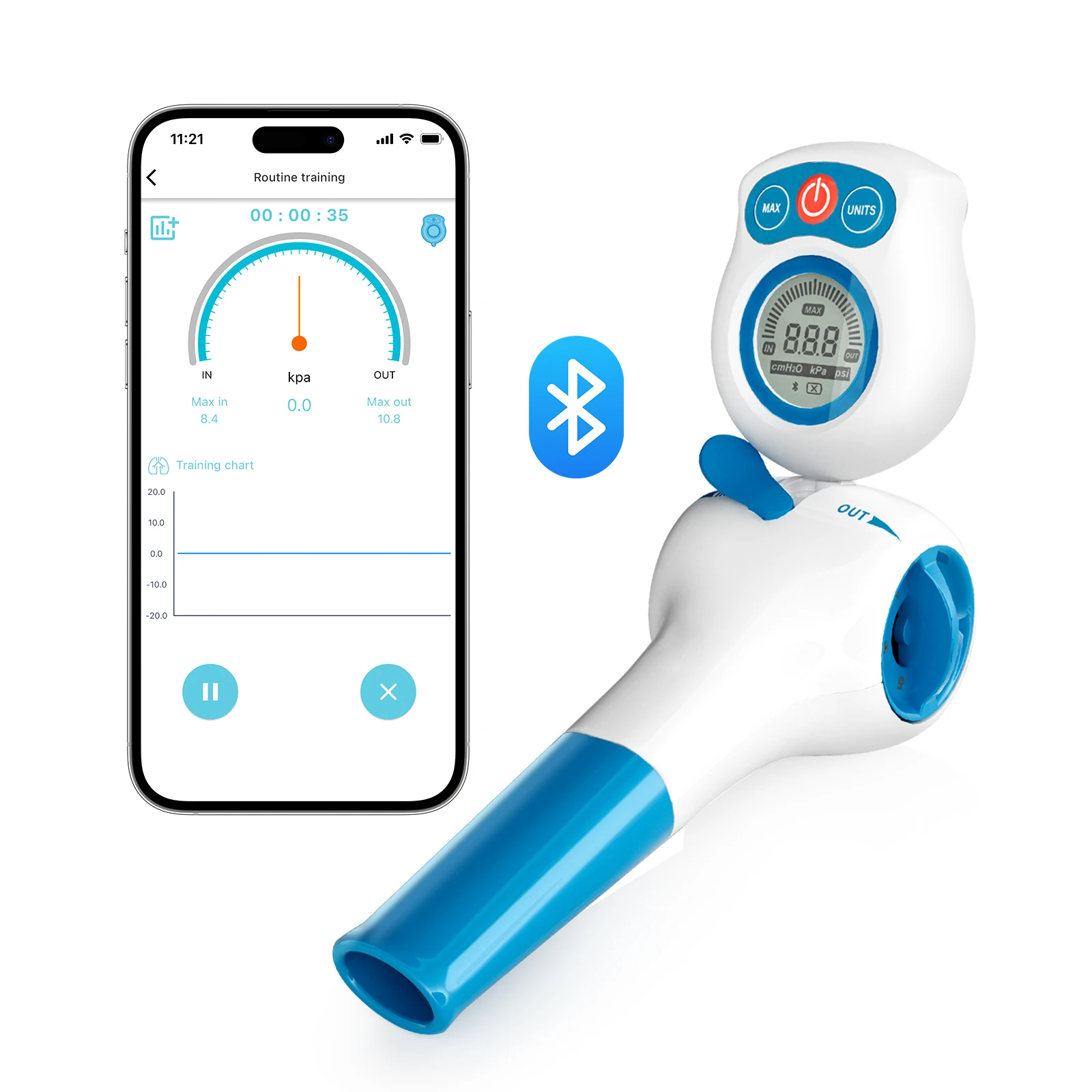 Digital Breathing Exercise Device Lung Trainer Respiratory Muscle Training Tool