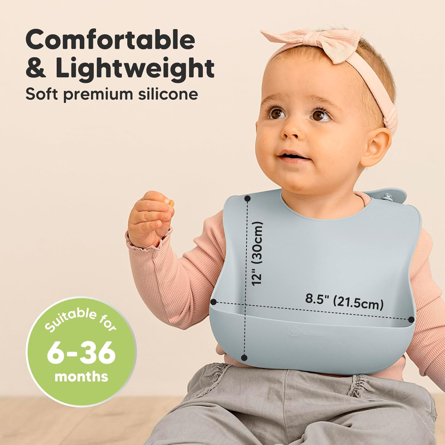 2-Pack Silicone Baby Bibs - Waterproof, Easy to Clean, Food Catcher