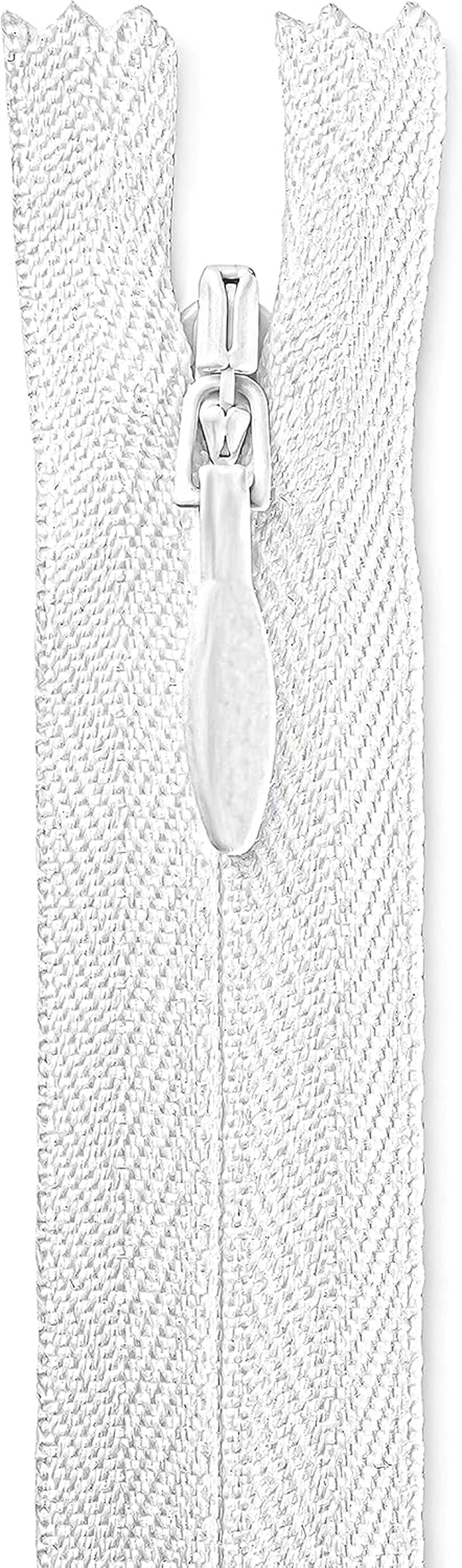 18 Inch Invisible White Zipper Heavy Duty Sewing Zippers Craft Projects Bulk...