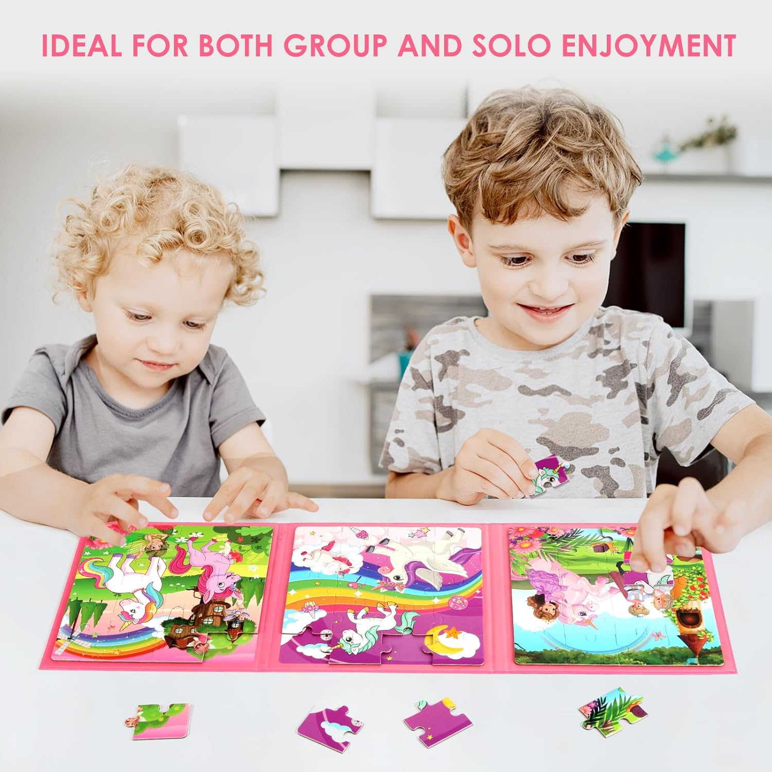 Magnetic Puzzles for Kids Ages 4-6, 20-Piece Toddler Travel Toys Unicorn Prin... - Picture 6 of 16