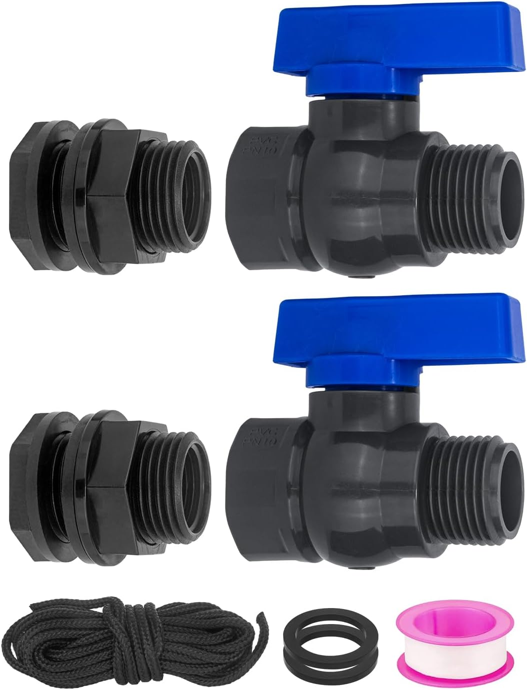 PVC Rain Barrel Spigot Kit 2 Pack 3/4