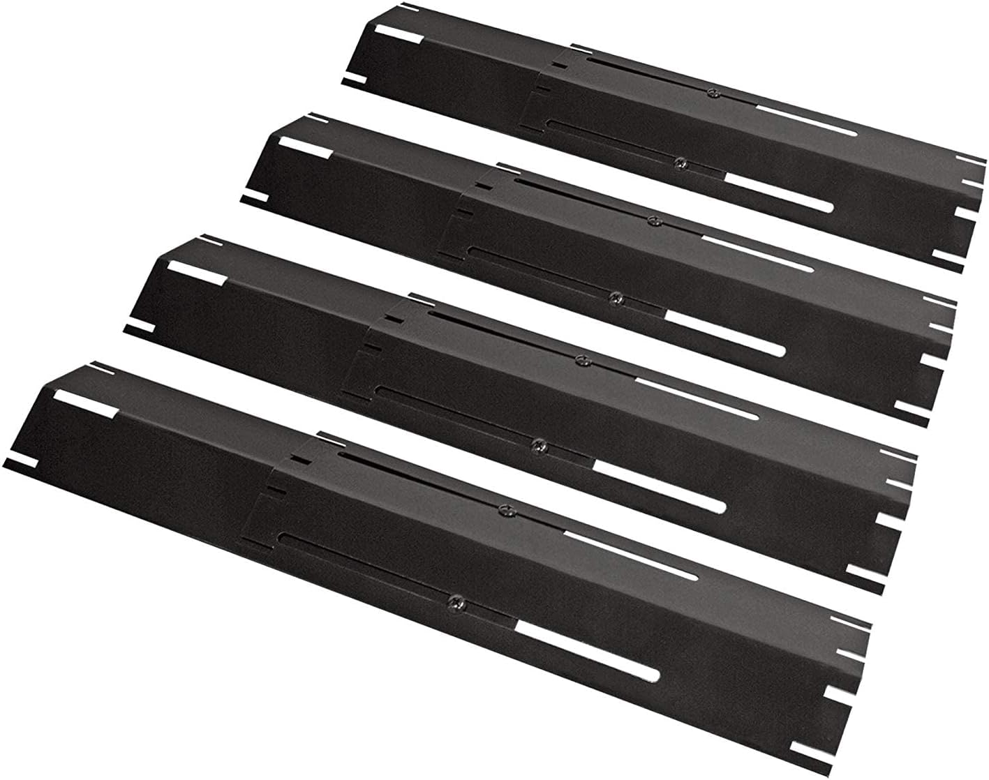 Heavy Duty Adjustable Porcelain Grill Heat Plate Shield, Heat Tent, Burner Cover, Flame Tamer, Flavorizer Bar for Gas Grill, Extends from 11.75