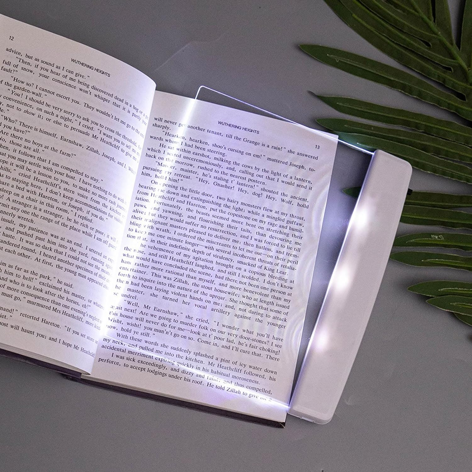 Flat Book Light Page Book Light for Reading in Bed at Night Clear LED Book Full Page Light Illuminator Panel Plate Lamp Board Wireless (White)