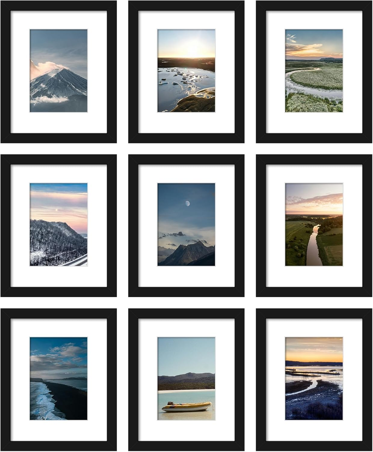 thumbnail image 2 of Classic 8x10 Picture Frame – Display 5x7 With Mat Or 8x10 Without Mat – Black Wall Mount 2 of 4