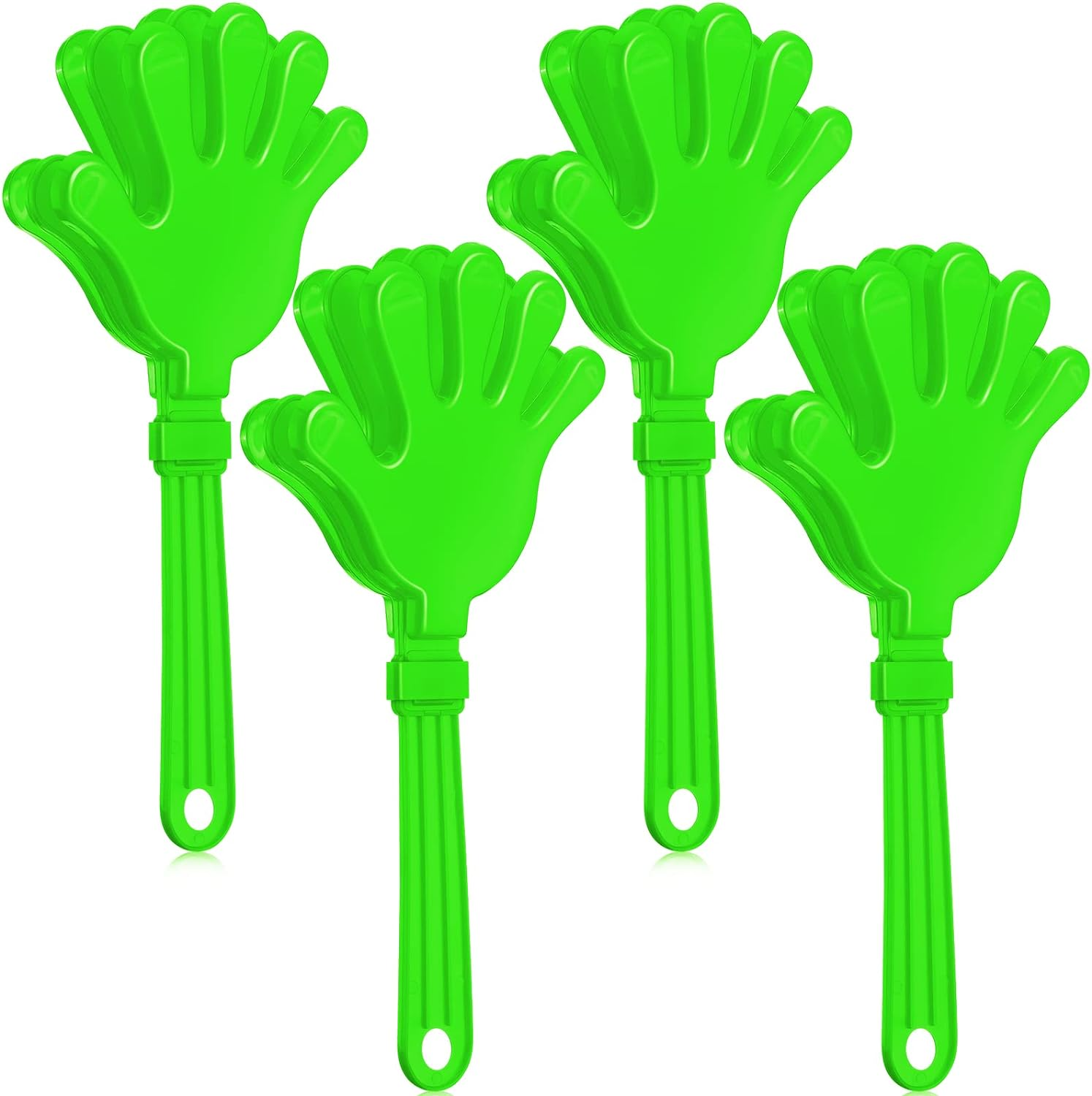 4 Pieces Jumbo Hand Clappers 11 Inch Noise Makers Party Favors Giant Large Hand Clappers Noise Makers for Sporting Events Cheers Ball Dance Basketball Football Noisemakers (Green)