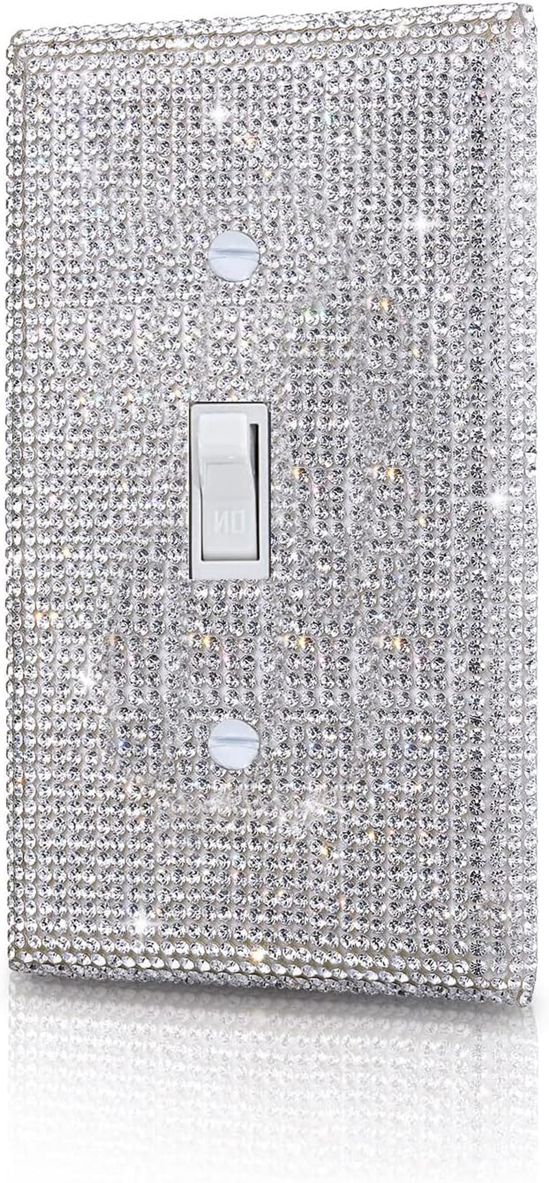 Shiny Silver Rhinestones Wall Plates Light Switch Cover Plate Decorative Wall Plate Single Toggle
