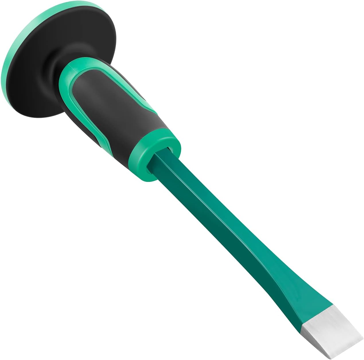 Masonry Chisel with Hand Guard, 12 Inches Heavy Duty Flat End Rock Concrete 