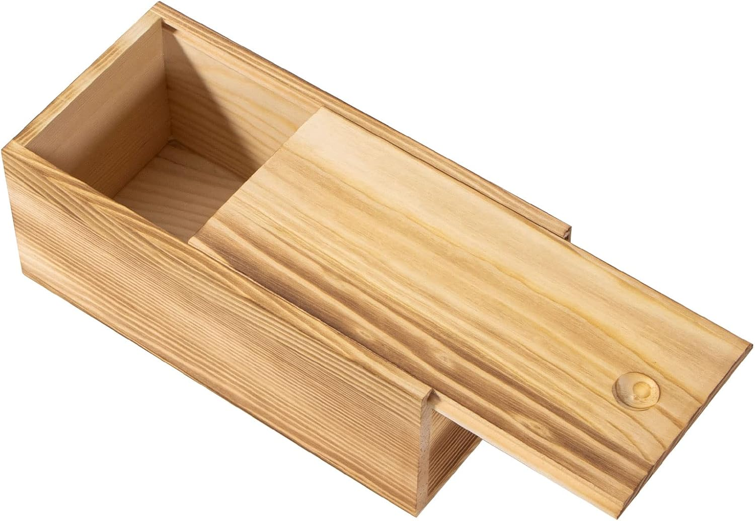 Wooden Storage Box with Slide Lid 7.8'' x 3.9'' x 3.1'', Vintage Wood Storage Box, Rustic Wood Gift Boxes for Art Hobbies, DIY Lovers, Desk Organizers, Cards and Home Decorations