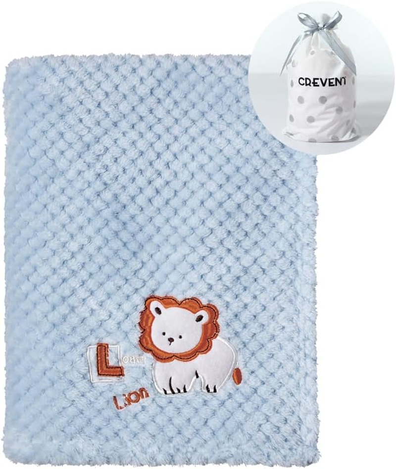30''X40'' Cute Cozy Fluffy Warm Baby Blanket for Girls Boys Infants Toddlers' Bedding Crib Cot Stroller, Baby Shower Birthday Newborn's Gift Blue - Baby Lion