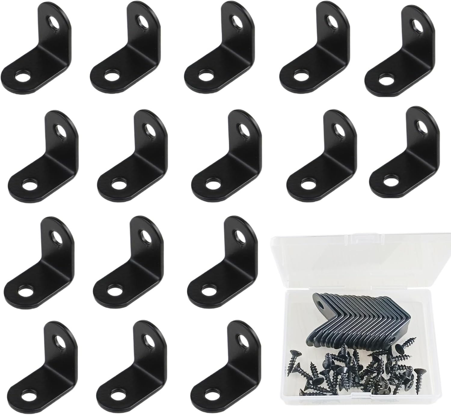 32 PCS Silver L Bracket Corner Braces - 40x40mm With Screws For Furniture & Shelves