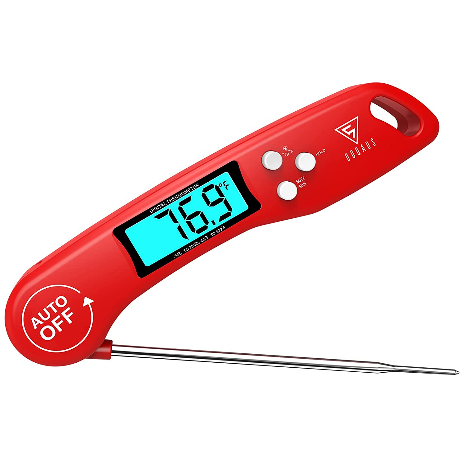 Digital Meat Thermometer, Instant Read  Thermometers for Cooking, Kitchen Probe with Backlit & Reversible Display, Wide Temperature Range for Turkey, Grill, BBQ, Baking, Bread, Sourdough