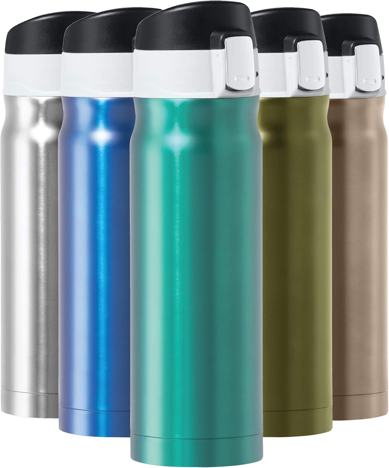 OGGI Caliber Stainless Steel Travel Water Bottle- Insulated Coffee Mug, Metal 