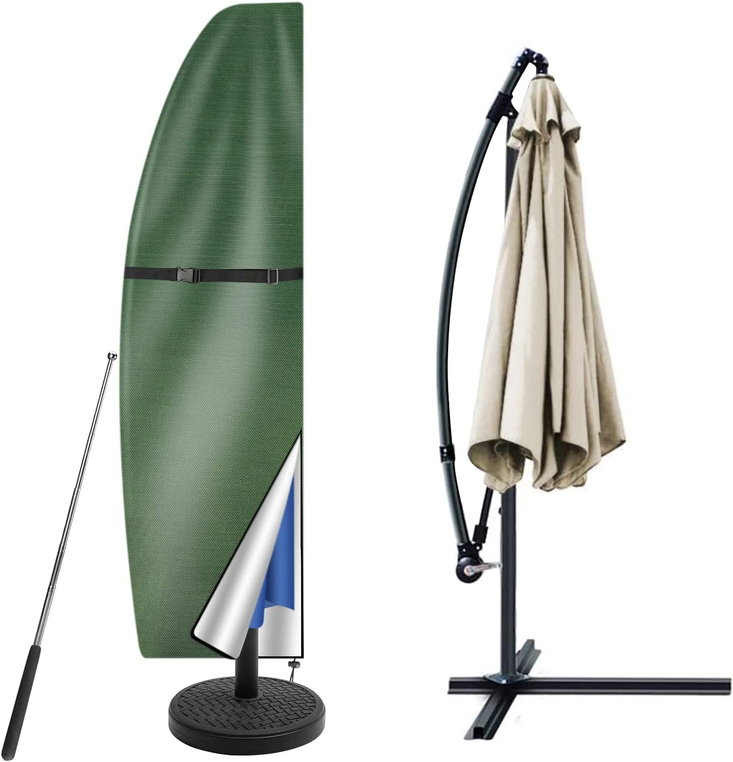 Neween Cantilever Parasol Cover with Rod, Heavy Duty Large Umbrella Cover wit... - Picture 13 of 22
