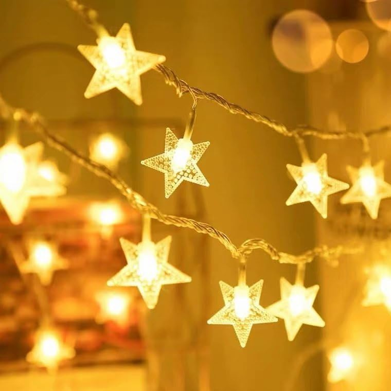 Star Lights Star String Lights, 20Ft 40 LED Star Fairy Lights String Cute Christmas Twinkle Lights Indoor Outdoor for Bedroom Home Car Wedding Party Xmas Tree Decoration, Warm White
