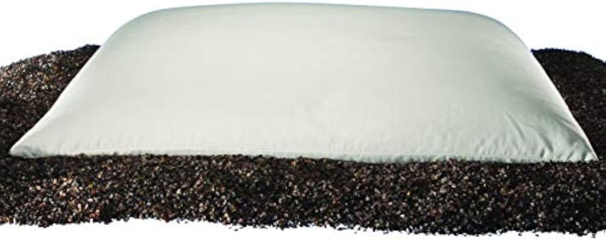 Traditional Buckwheat Pillow Organic Cotton with Natural Technology for Cool Sleep, Neck Support for Back and Side Sleepers or as a Meditation Cushion, White (Standard)