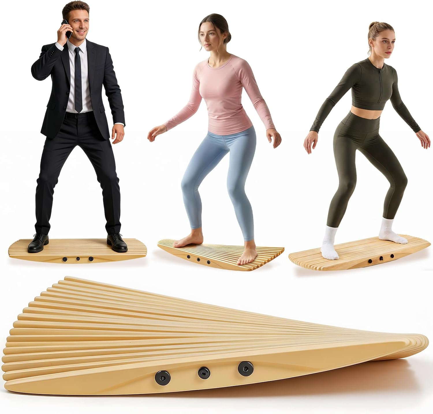 Wooden Balance Board,Wobble Balance Board Trainer for Standing Desk