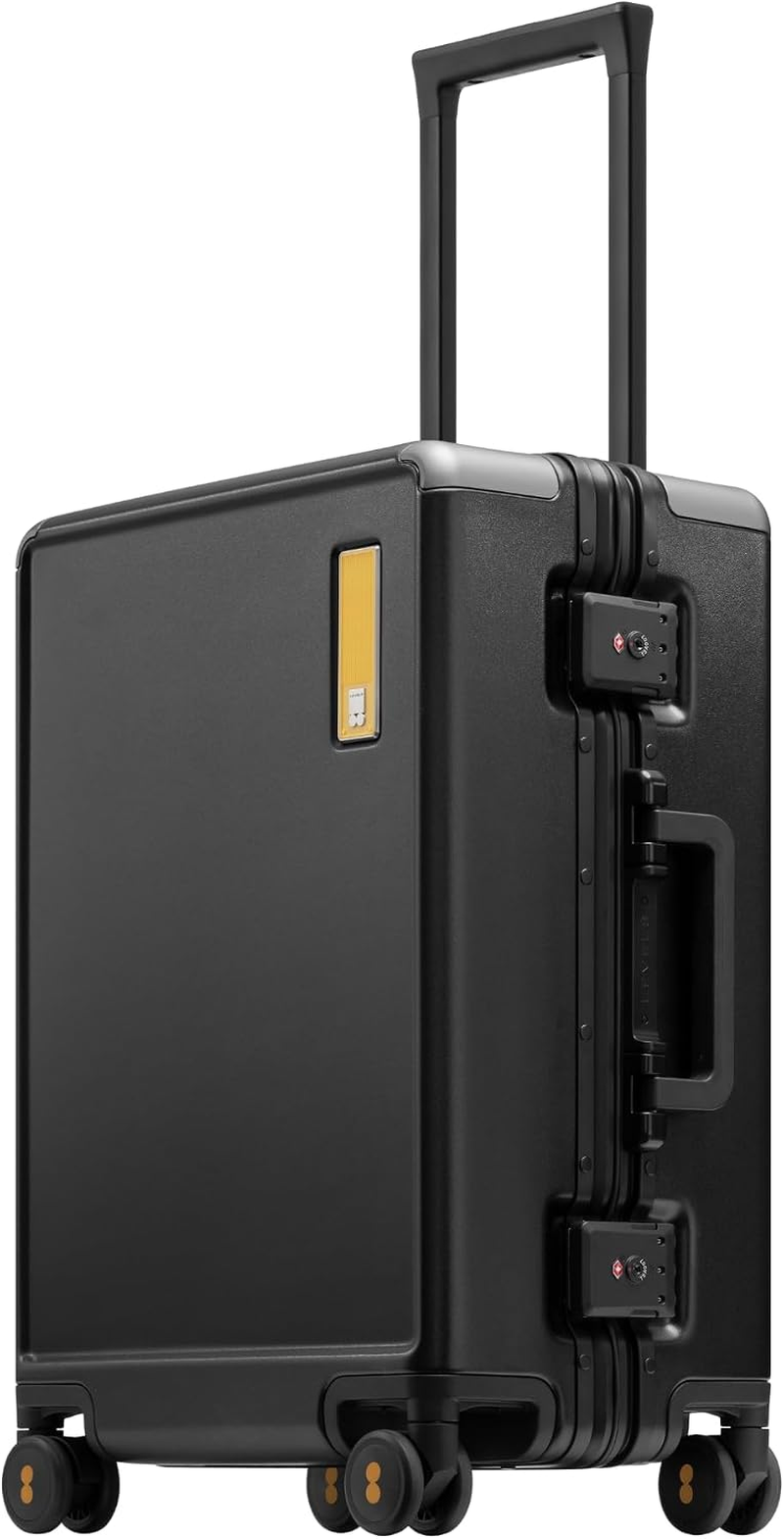 LEVEL8 Zipperless Carry on Luggage Airline Approved Suitcase 20 Inch Black