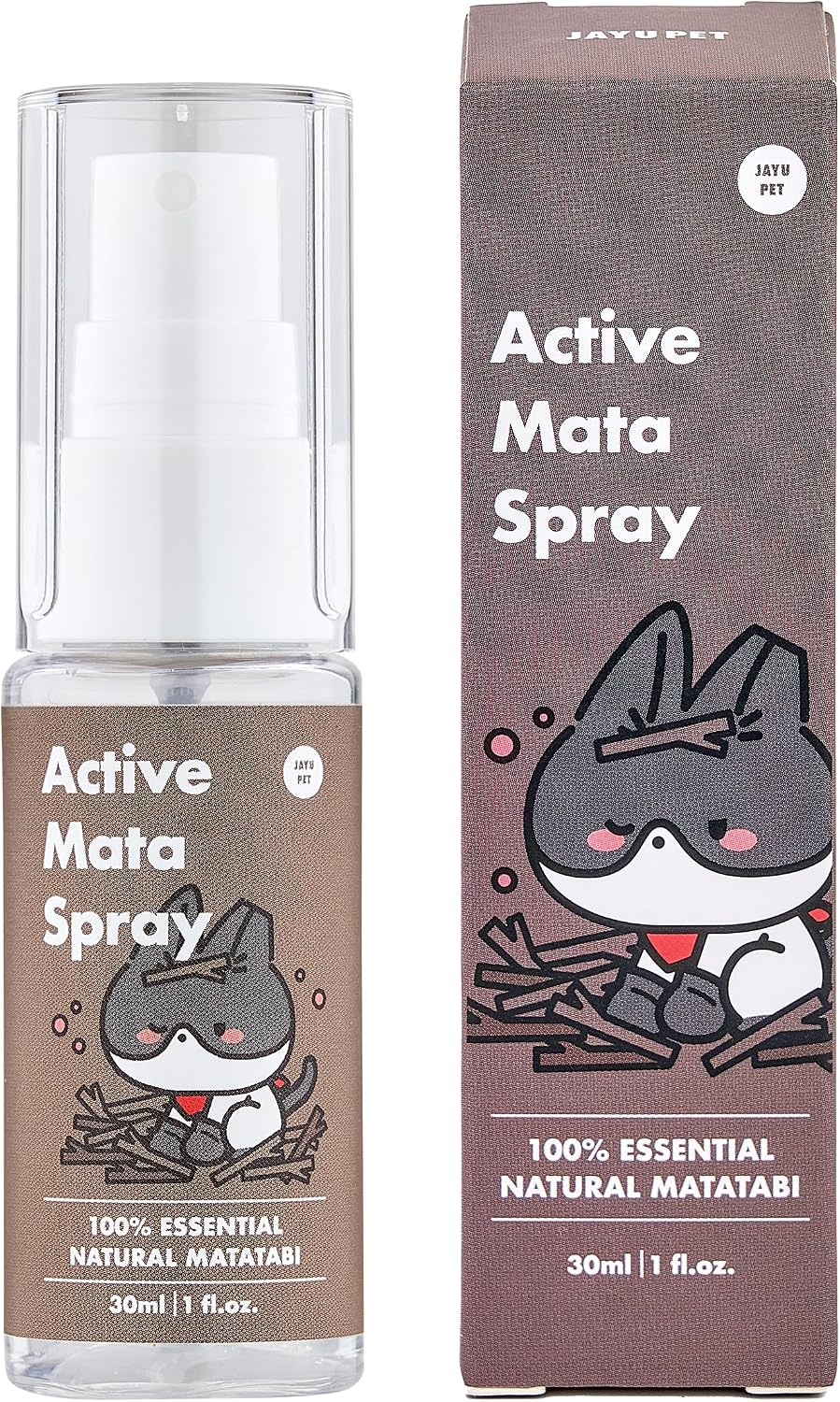 JAYU PET Active MATA Spray – 100% Natural Silvervine Spray for Cats, Liquid Catnip Alternative, Calming Spray for Indoor Kittens, Boosts Play & Engagement, Reduces Stress (1 Fl Oz)