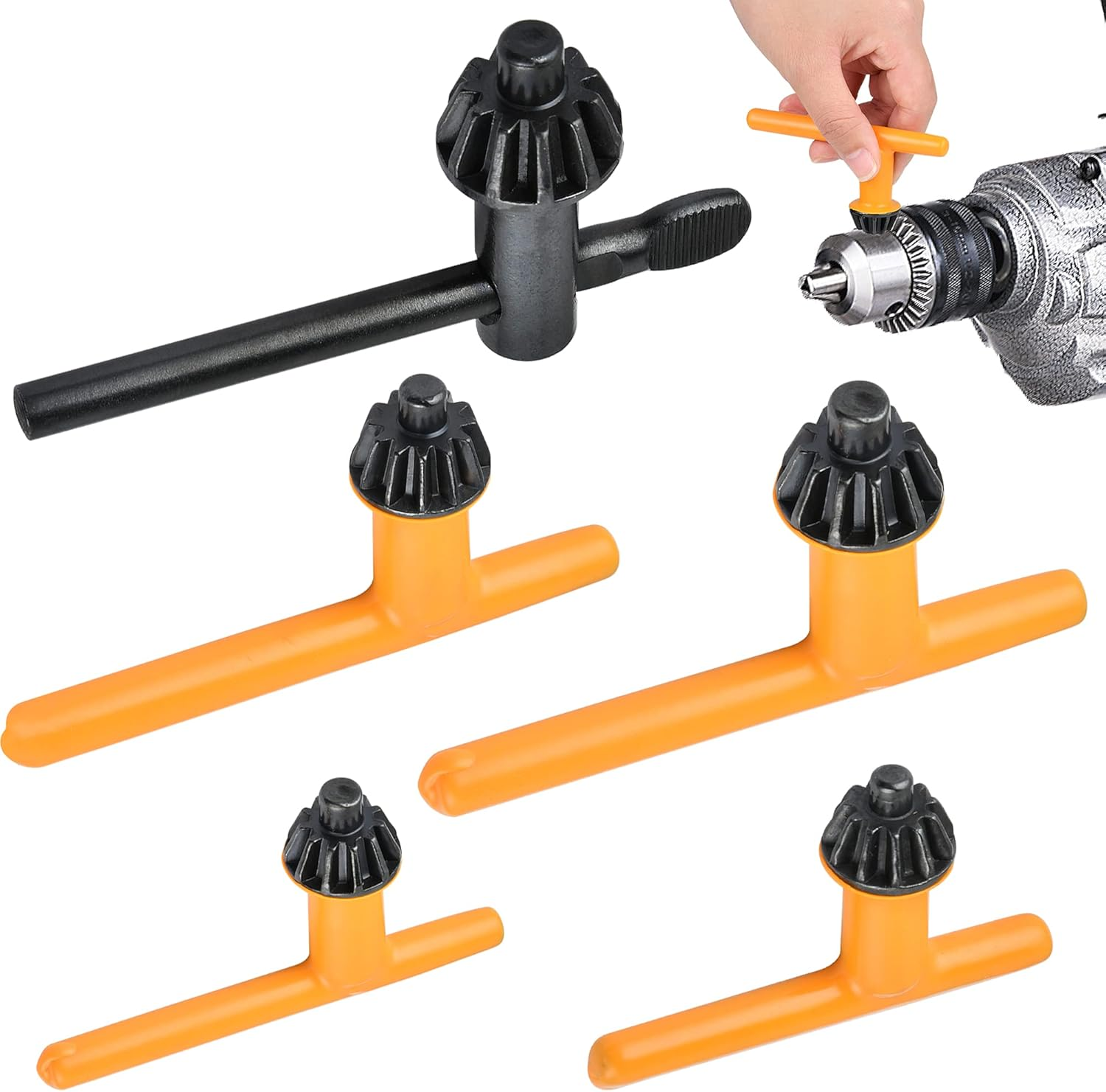 5 Sizes Drill Chuck Key Wrench, High Hardness Carbon Steel Replacement Drill Press Chuck Key for Drill Clamping Tool (Chuck Diameter: 1/4