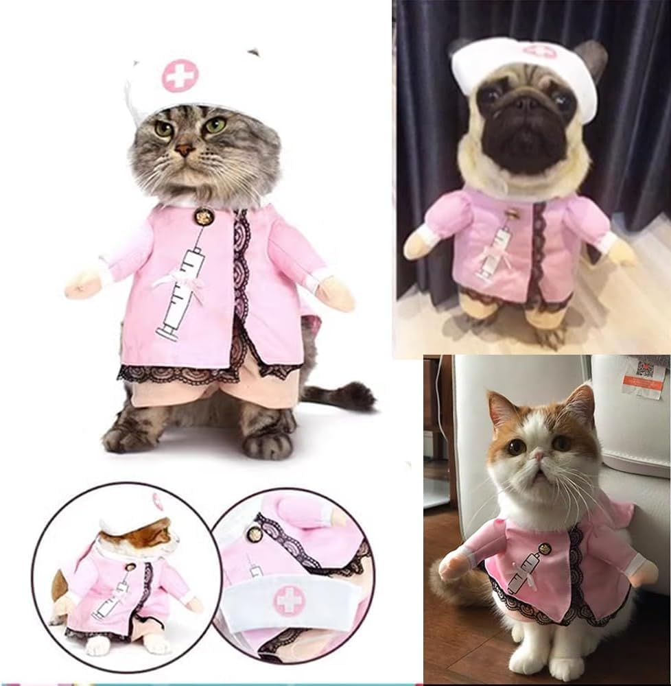 Dog Nurse Costume Halloween Puppy Cosplay Suit Pet Clothing Cat Outfit Appare... - Picture 4 of 16