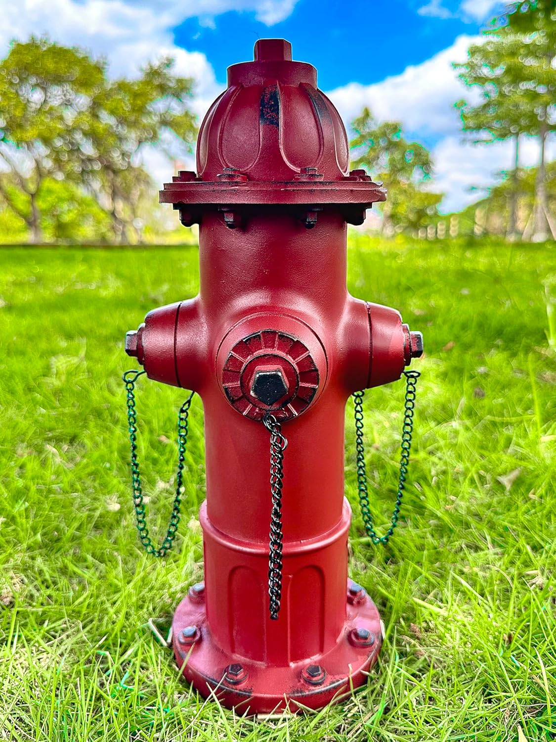 Fire Hydrant for Dog to Peed on Outdoor Statue,13.2 Inch Retro Red Fire Hydrant Puppy Pee Training Post,Pee Post Aid Yard Garden Lawn Ornament Outdoor Garden Gifts for Dog Lover