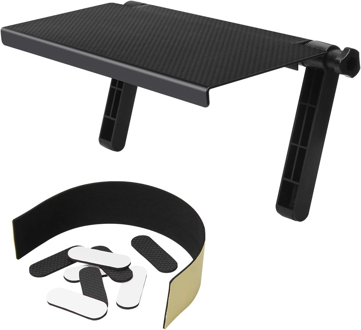 13 Inch Cable Box Shelf for Wall Mounted TV, TV Top Shelf Mount on Desktop Computer Monitor to Hold Cable Boxes, Media Boxes, Game Console Black