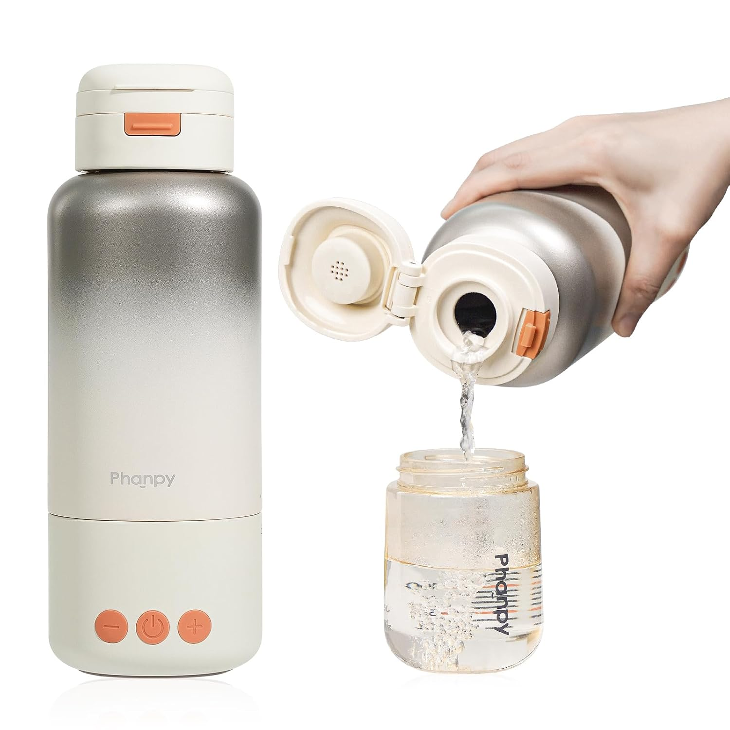 Portable Bottle Warmer - Detachable 10000Mah Battery, 212°F Boil & Sterilization, 3 Min Fast Heating, 100W, 17 OZ Large Capacity, Designed for Travel Bottle Warmer on the Go