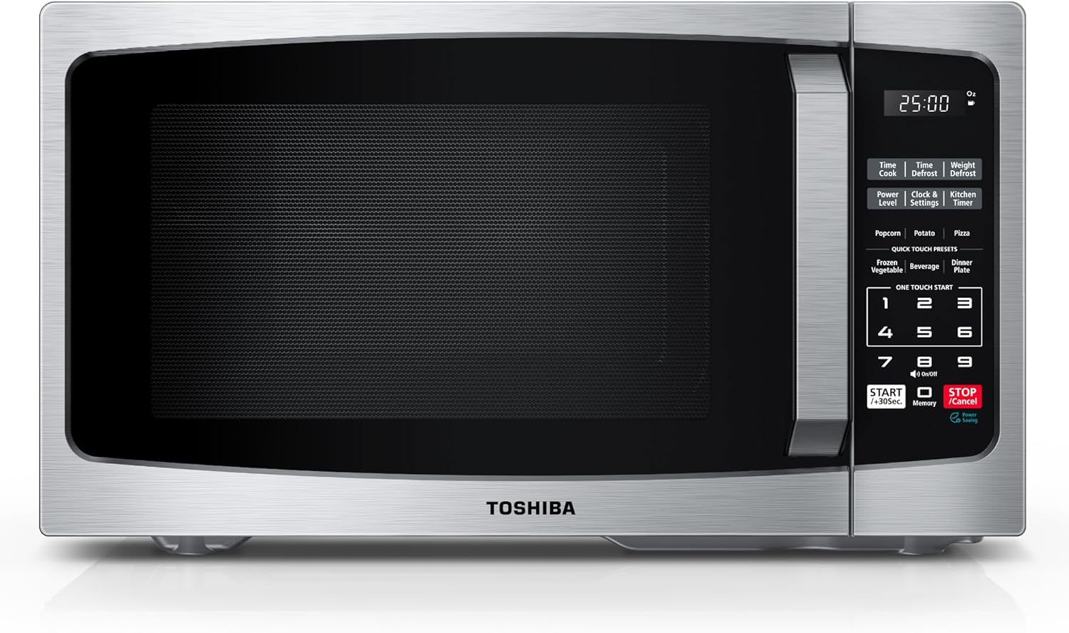 ML-EM09PA(SS) Small Microwave Oven with 6 Auto Menus, Mute Function & Child Lock, LED Lighting, 0.9 Cu Ft, 10.6 Inch Removable Turntable, 900W, Countertop, Stainless Steel